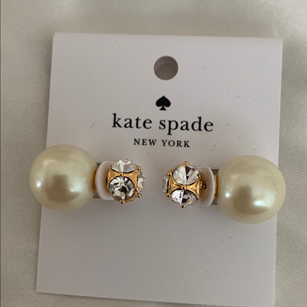 Kate Spade Gold and Pearl Crystal Earrings